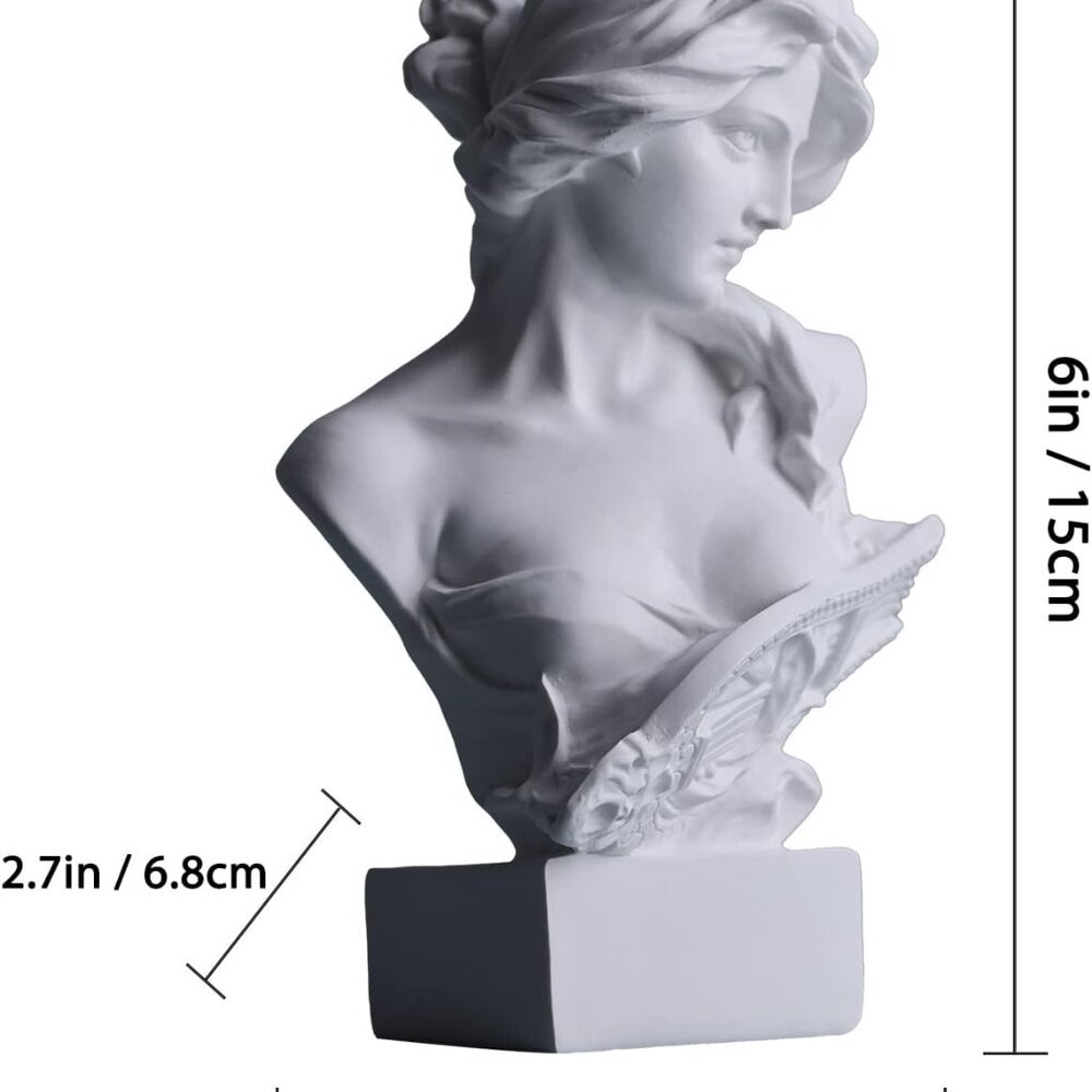 6" H Greek Mythology Bust Statue Decor,Artemis Statues Roman Goddess Figurines,U - Picture 2 of 8